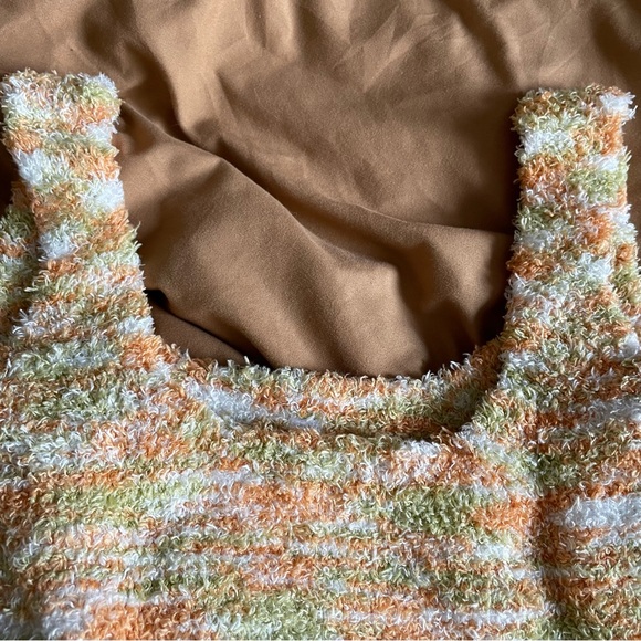 CHARLOTTE RUSSE - NEW - White Green Orange - Sweater Soft Square-neck Brami Bra - Picture 4 of 10